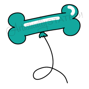 Dog Bone Balloon Teal