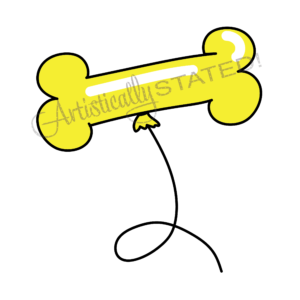 Dog Bone Balloon Yellow