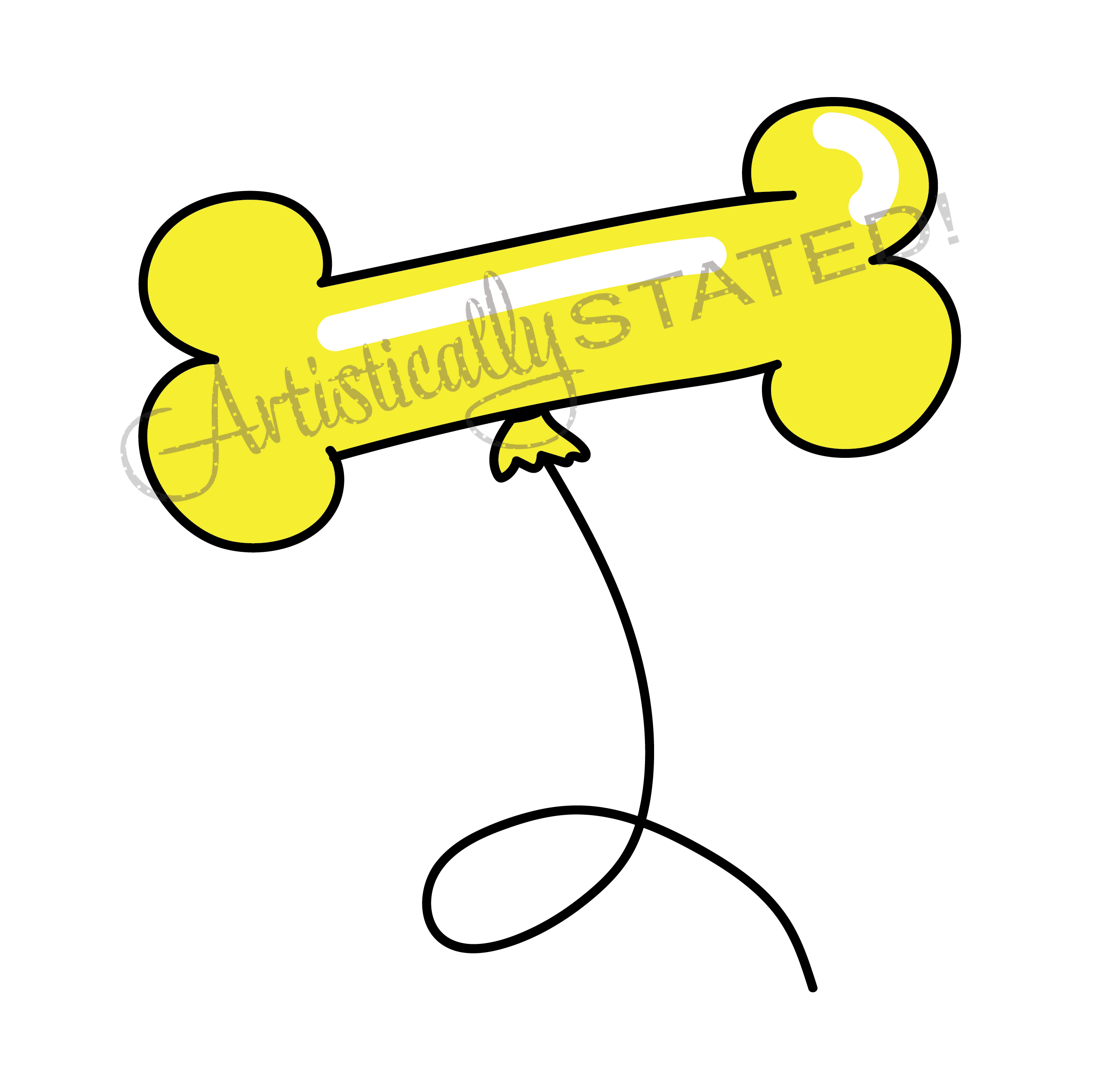 Dog Bone Balloon Yellow