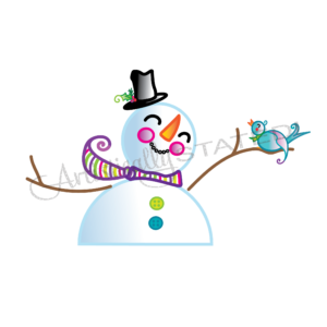 Snowman with Bird
