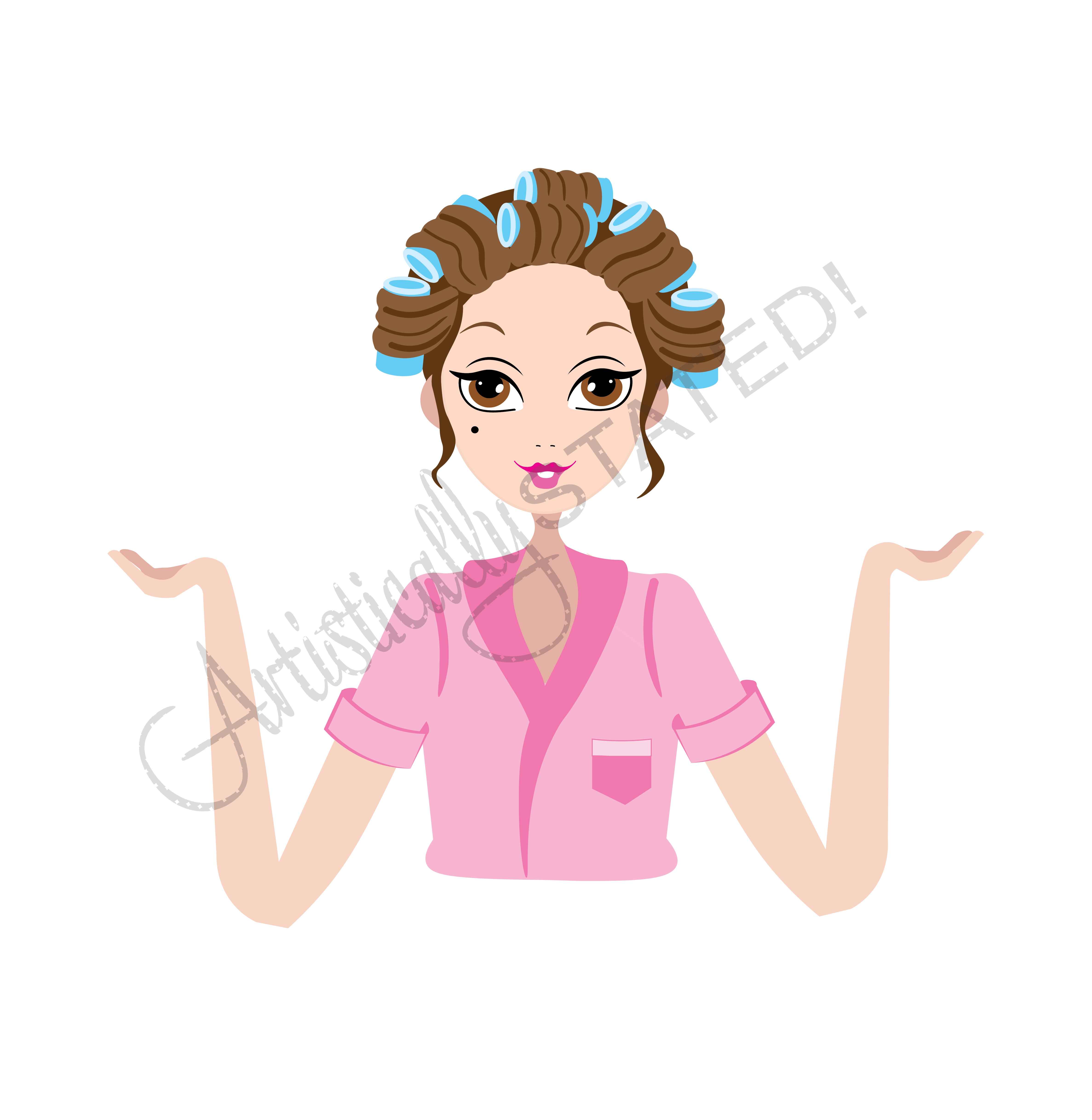 Girl In Curlers